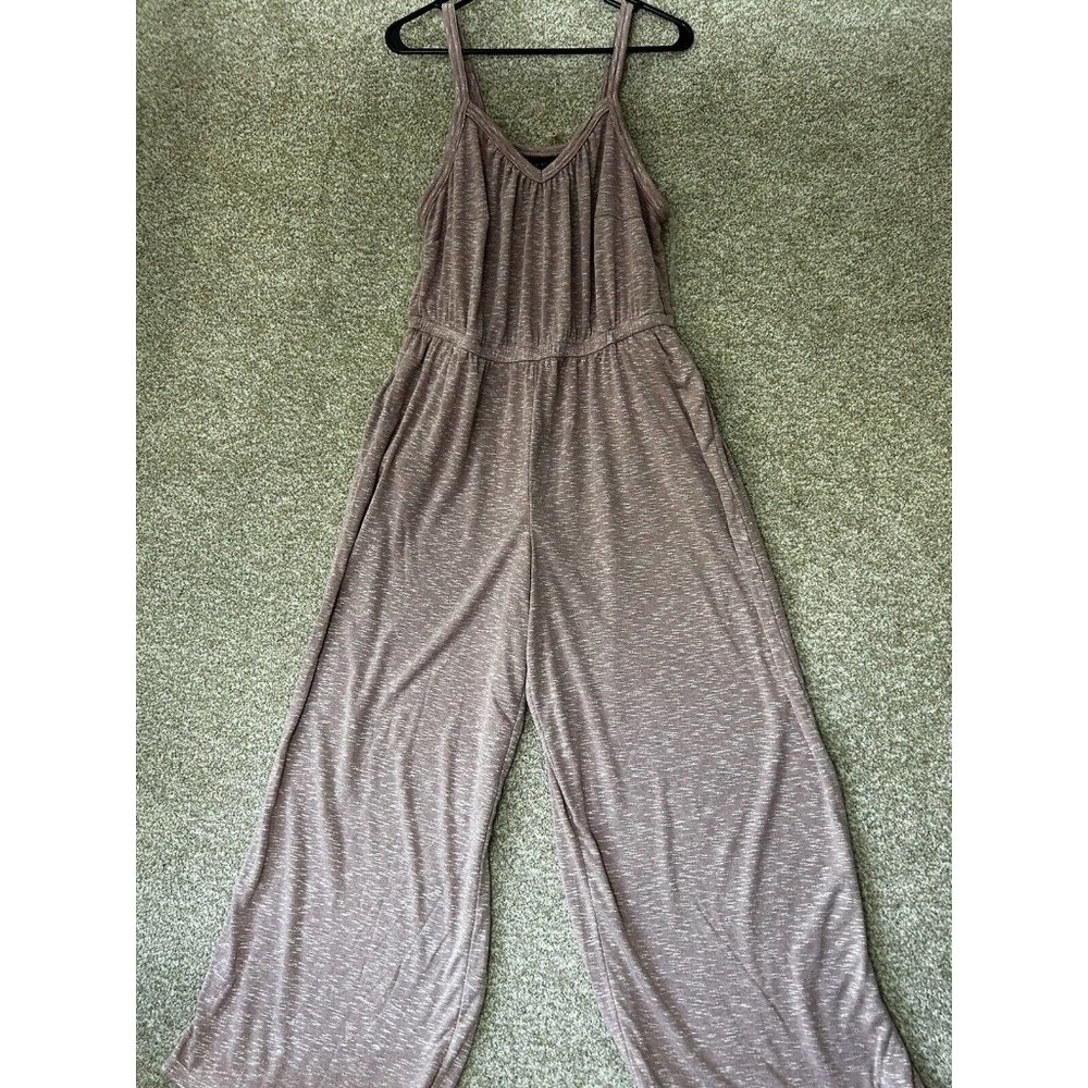 Lane Bryant Taupe Wide-Leg Jumpsuit